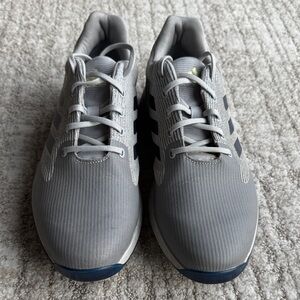 Men's Golf Shoes - Gray Athletic Sneakers Golf with Navy Accents